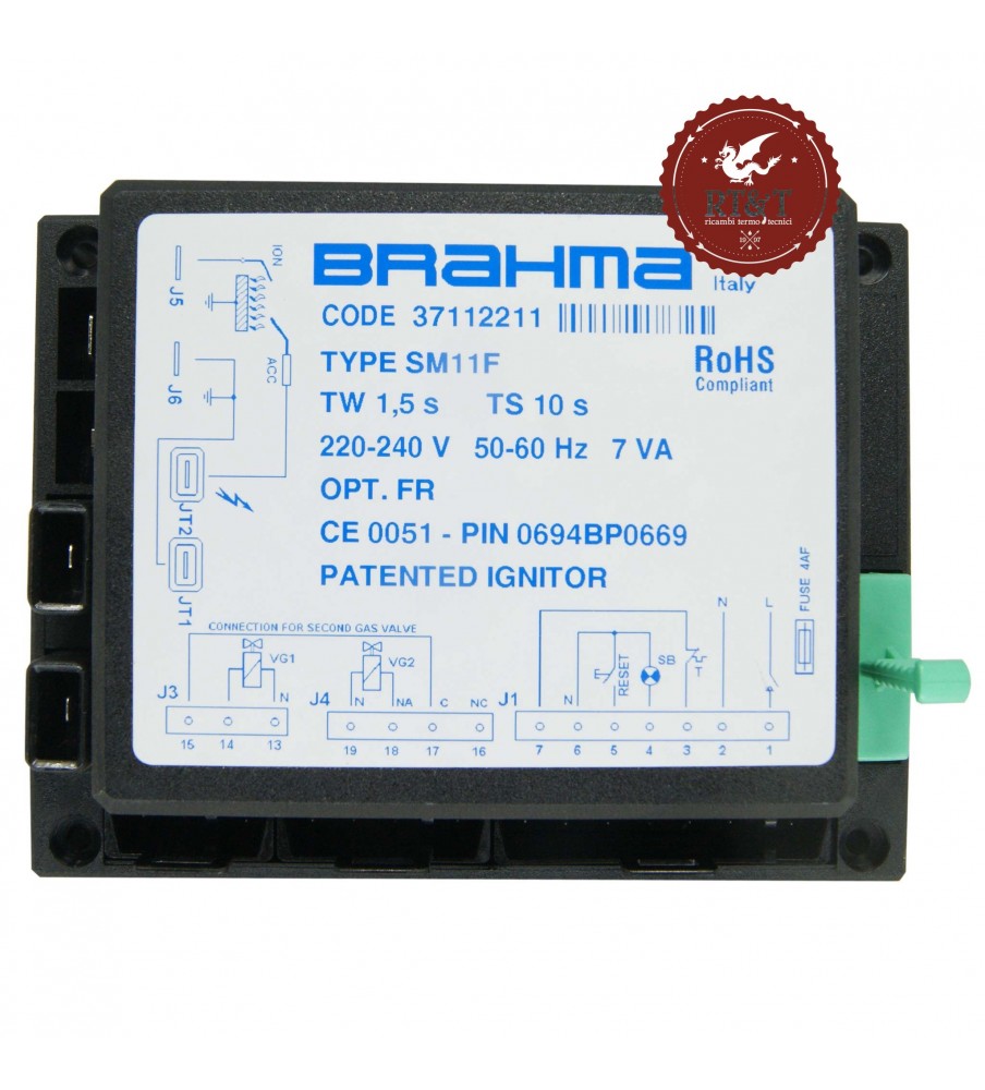 Brahma ignition board SM11F 37112211 Bongioanni boiler Eurobongas 001672730